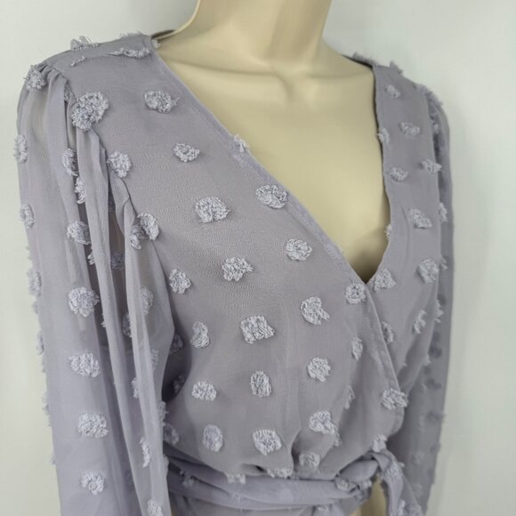 Altar'd State Top blouse Uo Altard State Floral Knit Crop Top lavender lilac pur - Picture 5 of 13